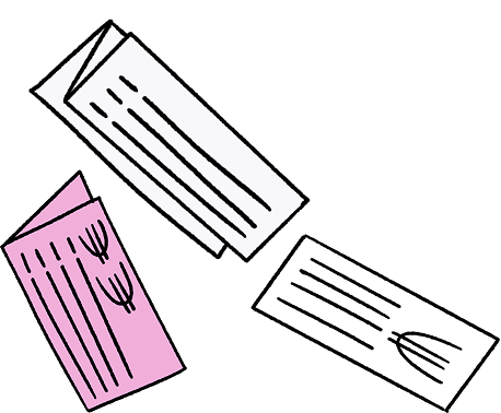 Ilustração de cartões e documentos financeiros